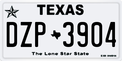 TX license plate DZP3904