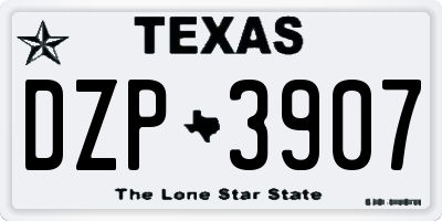TX license plate DZP3907