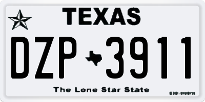 TX license plate DZP3911