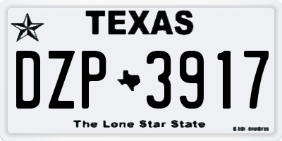 TX license plate DZP3917
