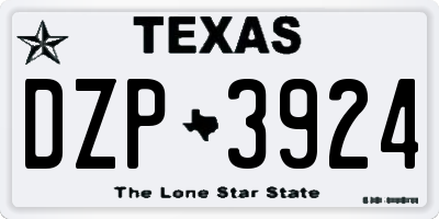 TX license plate DZP3924