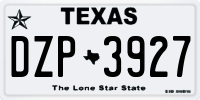 TX license plate DZP3927