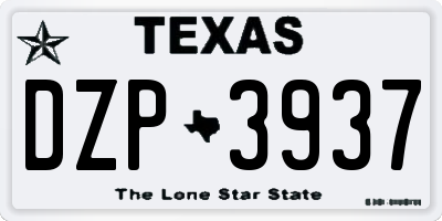 TX license plate DZP3937