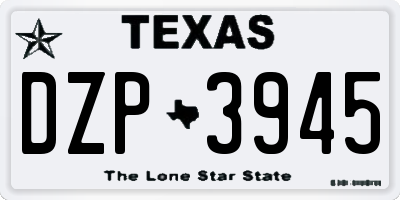 TX license plate DZP3945