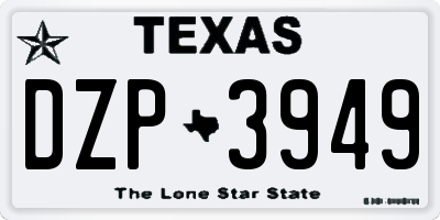TX license plate DZP3949
