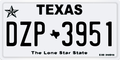 TX license plate DZP3951