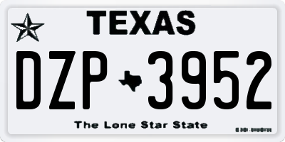TX license plate DZP3952