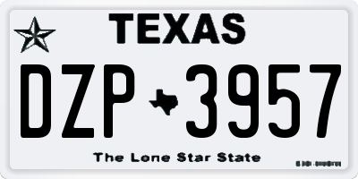 TX license plate DZP3957