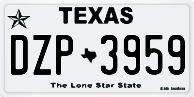 TX license plate DZP3959
