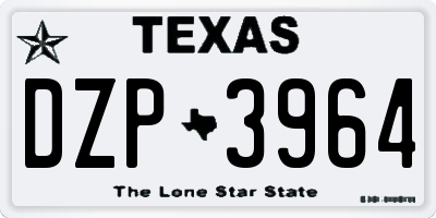 TX license plate DZP3964