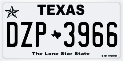 TX license plate DZP3966