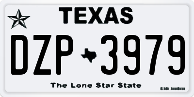 TX license plate DZP3979