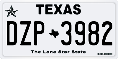 TX license plate DZP3982