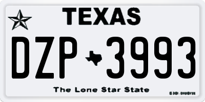 TX license plate DZP3993