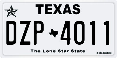 TX license plate DZP4011