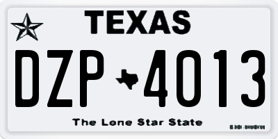 TX license plate DZP4013