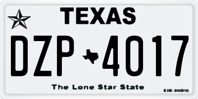 TX license plate DZP4017