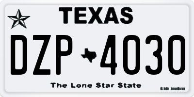 TX license plate DZP4030