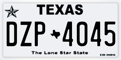 TX license plate DZP4045