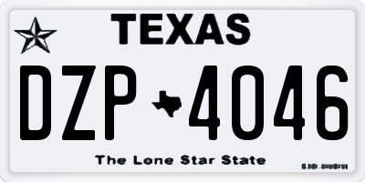 TX license plate DZP4046