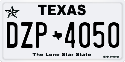 TX license plate DZP4050