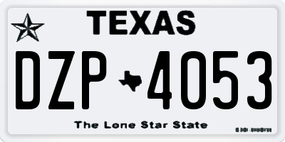 TX license plate DZP4053