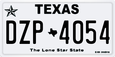 TX license plate DZP4054