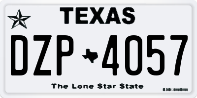 TX license plate DZP4057