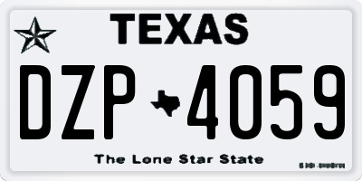 TX license plate DZP4059