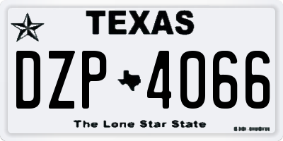 TX license plate DZP4066