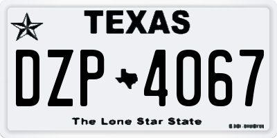 TX license plate DZP4067