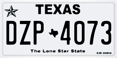 TX license plate DZP4073