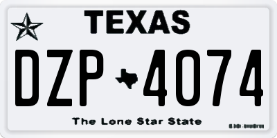 TX license plate DZP4074