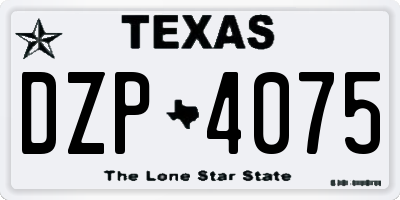 TX license plate DZP4075