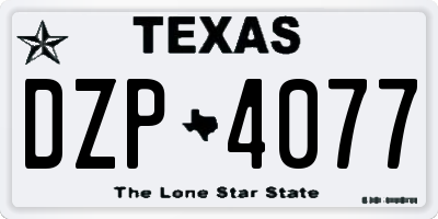 TX license plate DZP4077