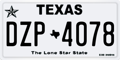 TX license plate DZP4078