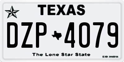 TX license plate DZP4079