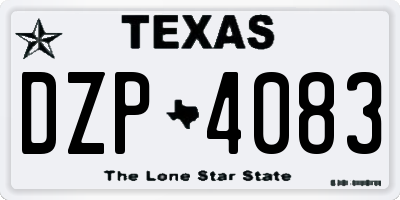TX license plate DZP4083