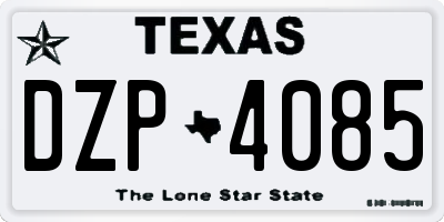 TX license plate DZP4085
