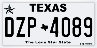TX license plate DZP4089