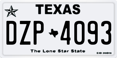 TX license plate DZP4093