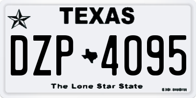 TX license plate DZP4095