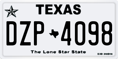 TX license plate DZP4098