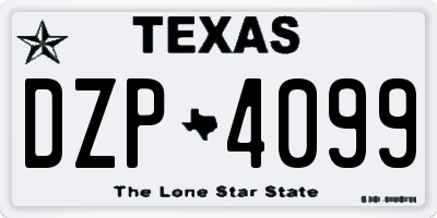 TX license plate DZP4099