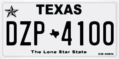 TX license plate DZP4100