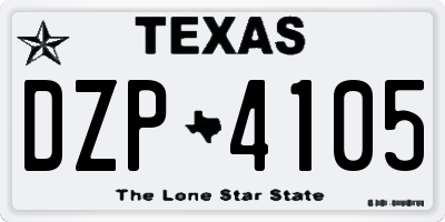 TX license plate DZP4105