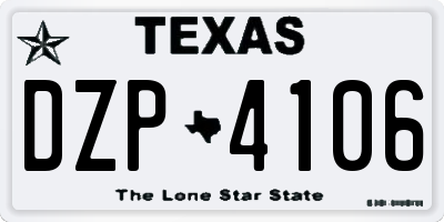 TX license plate DZP4106