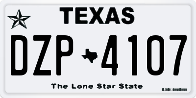 TX license plate DZP4107