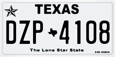 TX license plate DZP4108