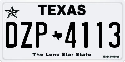 TX license plate DZP4113